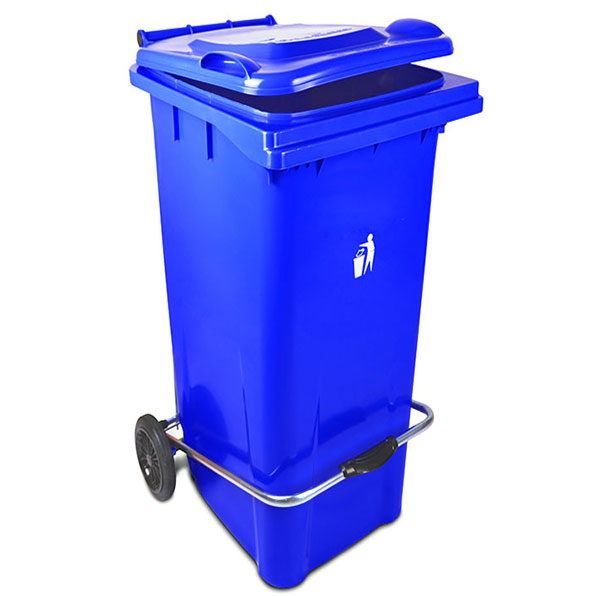 خرید و قیمت سطل زباله پلاستیکی پدال دار 120 لیتری + فروش صادراتی